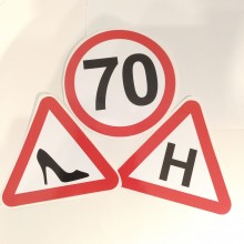 Набір наклейок водія-початківця "Обмеження швидкості 70 км/год", "Навчальний ", "Туфелька" 3 шт Набір наклейок водія-початківця "Обмеження швидкості 70 км/год", "Навчальний ", "Туфелька" 3 шт
