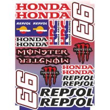 Стікерпак наклейки для мотоцикла або автомобіля Honda Repsol Стікерпак наклейки для мотоцикла або автомобіля Honda Repsol