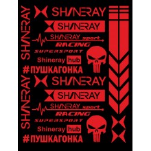 Стікерпак комплект наклейок ПУШКАГОНКА для мото SHINERAY RED Стікерпак комплект наклейок ПУШКАГОНКА для мото SHINERAY RED