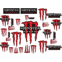 Стікерпак наклейки для мотоцикла або автомобіля Monster energy red Стікерпак наклейки для мотоцикла або автомобіля Monster energy red