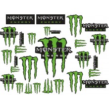 Стікерпак наклейки для мотоцикла або автомобіля Monster energy green Стікерпак наклейки для мотоцикла або автомобіля Monster energy green