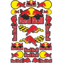 Стікерпак наклейки для мотоцикла або автомобіля RED BULL тип 2 Стікерпак наклейки для мотоцикла або автомобіля RED BULL тип 2