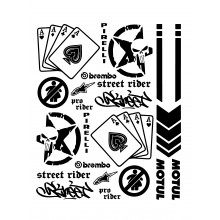 Стікерпак комплект наклейок для мото STREET RIDER Чорний Стікерпак комплект наклейок для мото STREET RIDER Чорний