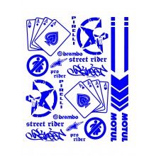 Стікерпак комплект наклейок для мото STREET RIDER Синій Стікерпак комплект наклейок для мото STREET RIDER Синій