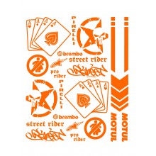 Стікерпак комплект наклейок для мото STREET RIDER Оранжевий Стікерпак комплект наклейок для мото STREET RIDER Оранжевий