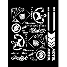 Стікерпак комплект наклейок для мото STREET RIDER Білий Стікерпак комплект наклейок для мото STREET RIDER Білий