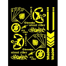 Стікерпак комплект наклейок для мото STREET RIDER Жовтий Стікерпак комплект наклейок для мото STREET RIDER Жовтий