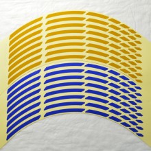 Світловідбивні смужки безпеки на обід колеса мотоцикла Slised Сині/Жовті