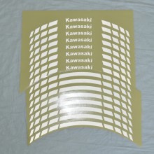 Світловідбивні смужки безпеки на обід колеса мотоцикла Combined Kawasaki Білі