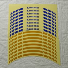 Світловідбивні смужки безпеки на обід колеса мотоцикла Combined Kawasaki Жовті/Сині