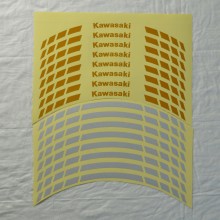 Світловідбивні смужки безпеки на обід колеса мотоцикла Combined Kawasaki Білі/Жовті