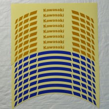 Світловідбивні смужки безпеки на обід колеса мотоцикла Combined Kawasaki Сині/Жовті