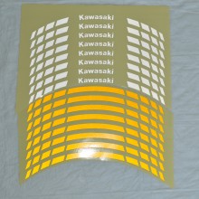 Світловідбивні смужки безпеки на обід колеса мотоцикла Combined Kawasaki Жовті/Білі