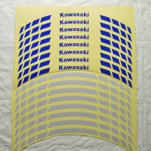 Світловідбивні смужки безпеки на обід колеса мотоцикла Combined Kawasaki Білі/Сині