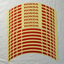 Світловідбивні смужки безпеки на обід колеса мотоцикла Combined Honda Червоні