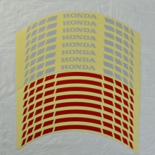 Світловідбивні смужки безпеки на обід колеса мотоцикла Combined Honda Червоні/Білі