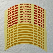 Світловідбивні смужки безпеки на обід колеса мотоцикла Combined Honda Жовті/Червоні