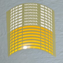 Світловідбивні смужки безпеки на обід колеса мотоцикла Combined Honda Жовті/Білі