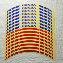 Світловідбивні смужки безпеки на обід колеса мотоцикла Combined Honda Червоні/Сині