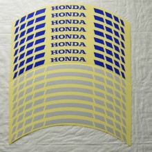 Світловідбивні смужки безпеки на обід колеса мотоцикла Combined Honda Білі/Сині