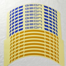 Світловідбивні смужки безпеки на обід колеса мотоцикла Combined Geon Жовті/Сині