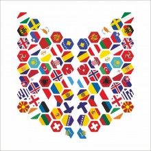 Объёмная защитная наклейка на бак мотоцикла ShopTobi Соты Flags Объёмная защитная наклейка на бак мотоцикла ShopTobi Соты Flags