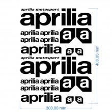 Стікерпак подвійний комплект наклейок APRILIA Чорний Глянець
