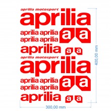 Стікерпак подвійний комплект наклейок APRILIA Червоний Глянець