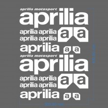 Стікерпак подвійний комплект наклейок APRILIA Білий Глянець