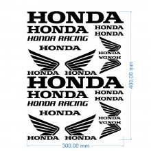 Стікерпак подвійний комплект наклейок HONDA Чорний Глянець