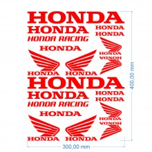 Стікерпак подвійний комплект наклейок HONDA Червоний Глянець