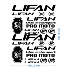 Стікерпак подвійний комплект наклейок LIFAN Чорний Глянець