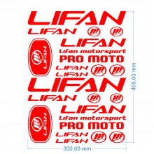 Стікерпак подвійний комплект наклейок LIFAN Червоний Глянець