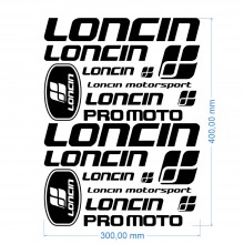 Стікерпак подвійний комплект наклейок LONCIN Чорний Глянець