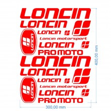 Стікерпак подвійний комплект наклейок LONCIN Червоний Глянець