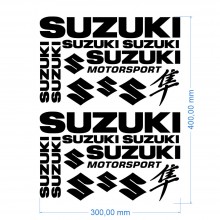 Стікерпак подвійний комплект наклейок SUZUKI Чорний Глянець