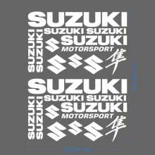 Стікерпак подвійний комплект наклейок SUZUKI Білий Глянець
