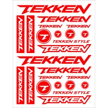 Стікерпак подвійний комплект наклейок TEKKEN Червоний Глянець