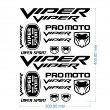 Стікерпак подвійний комплект наклейок VIPER Чорний Глянець
