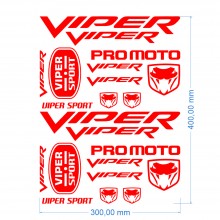 Стікерпак подвійний комплект наклейок VIPER Червоний Глянець