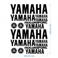 Стікерпак подвійний комплект наклейок YAMAHA Чорний Глянець