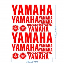 Стікерпак подвійний комплект наклейок YAMAHA Червоний Глянець