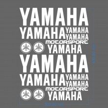 Стікерпак подвійний комплект наклейок YAMAHA Білий Глянець