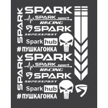 Стікерпак комплект наклейок для мото SPARK Білий Стікерпак комплект наклейок для мото SPARK Білий