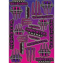 Стікерпак наклейки для мотоцикла або автомобіля Monster energy violet Стікерпак наклейки для мотоцикла або автомобіля Monster energy violet